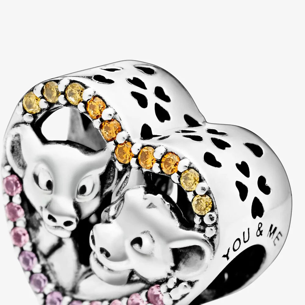 Charm Coração Simba e Nala - Rei Leao [ENCOMENDA]