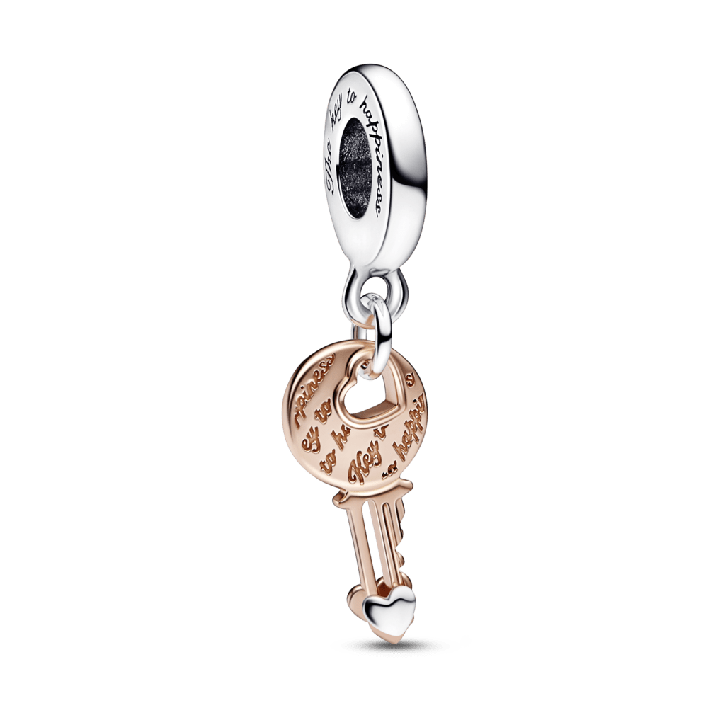 Charm De Coração Deslizante E Chave [ENCOMENDA]