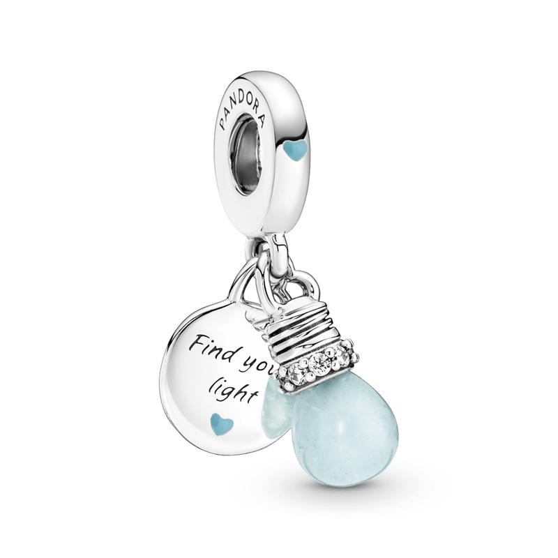 Charm Pendente Duplo Lampada Que Brilha No Escuro [ENCOMENDA]