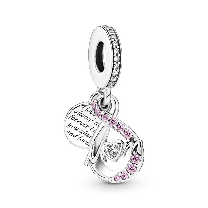 Charm Pendente Duplo Pave Mamae Infinito [ENCOMENDA]