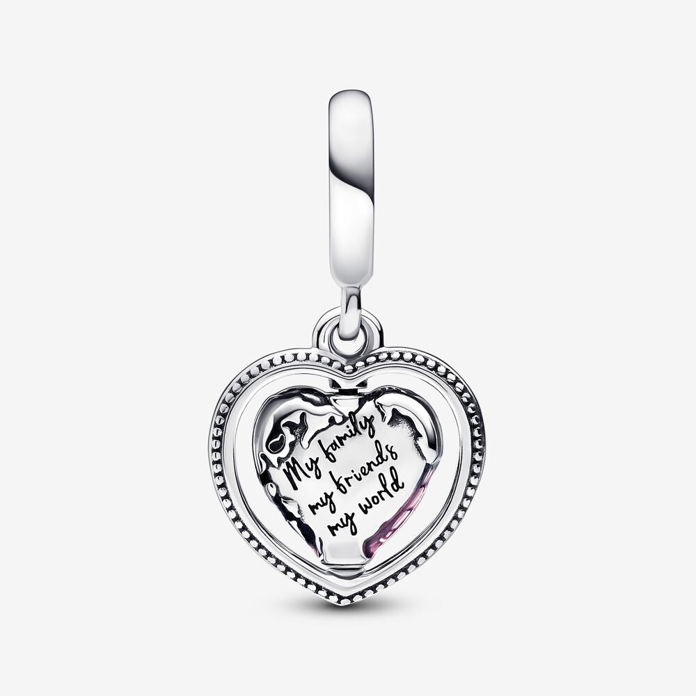 Charm Pendente Globo de Coracao [ENCOMENDA]