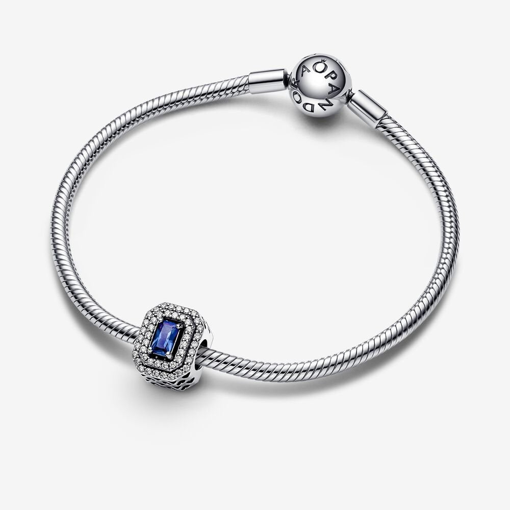 Charm Retangular Azul Cintilante [ENCOMENDA]