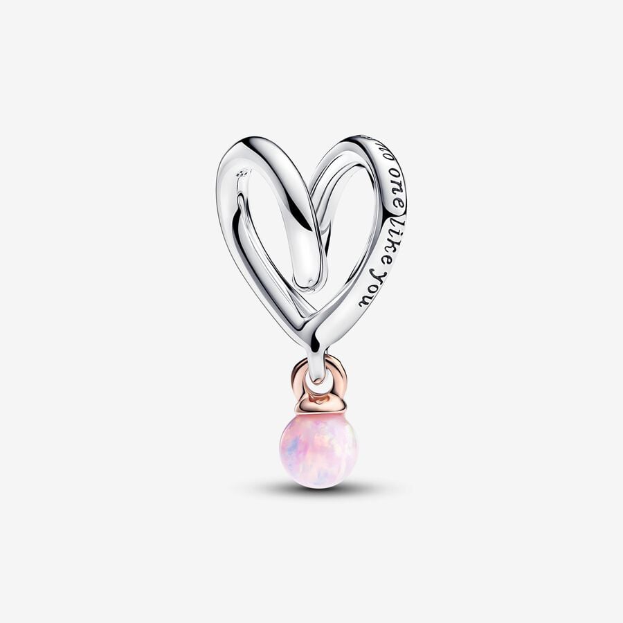Charm de Coração Embrulhado em Dois Tons [ENCOMENDA]