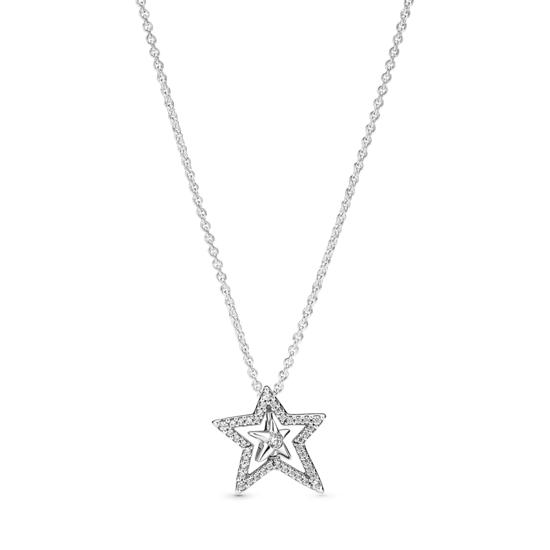 Colar Estrela Assimetrica em Pave [ENCOMENDA]