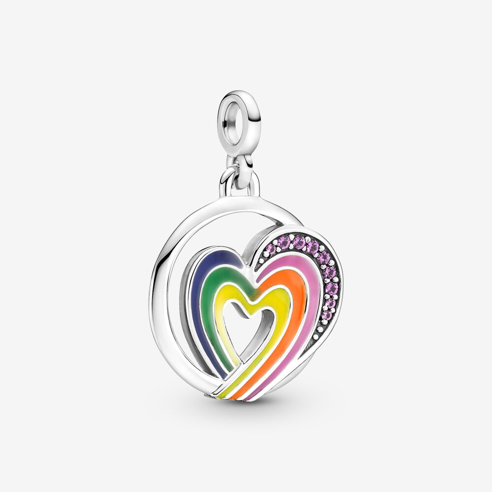 Mini Charm Medalhão Coração Arco-Iris [ENCOMENDA]