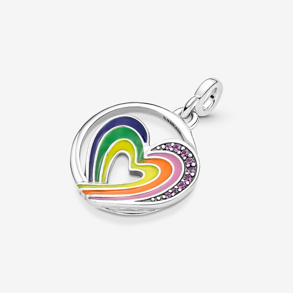 Mini Charm Medalhão Coração Arco-Iris [ENCOMENDA]