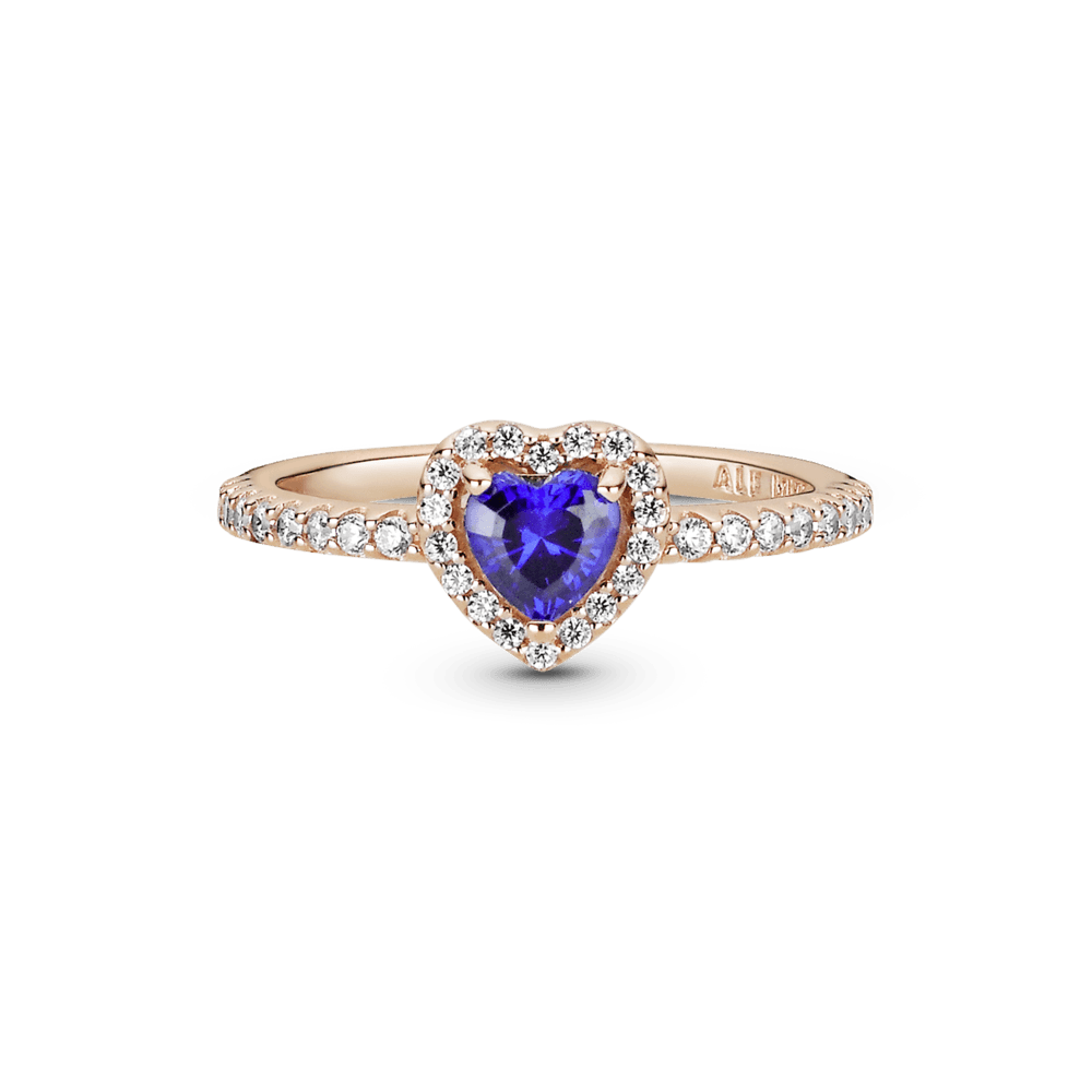 Anel Pandora Coracao Azul Brilhante Dourado [ENCOMENDA]