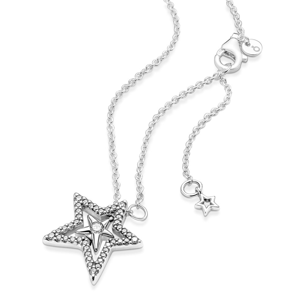 Colar Estrela Assimetrica em Pave [ENCOMENDA]