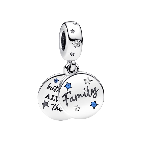 Charm Pendente Duplo Família e Amor em Pavé