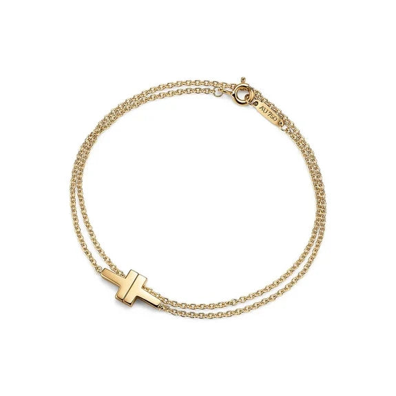 Pulseira de Corrente Dupla T [ENCOMENDA]