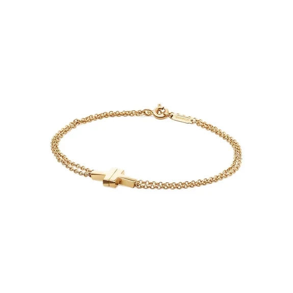 Pulseira de Corrente Dupla T [ENCOMENDA]