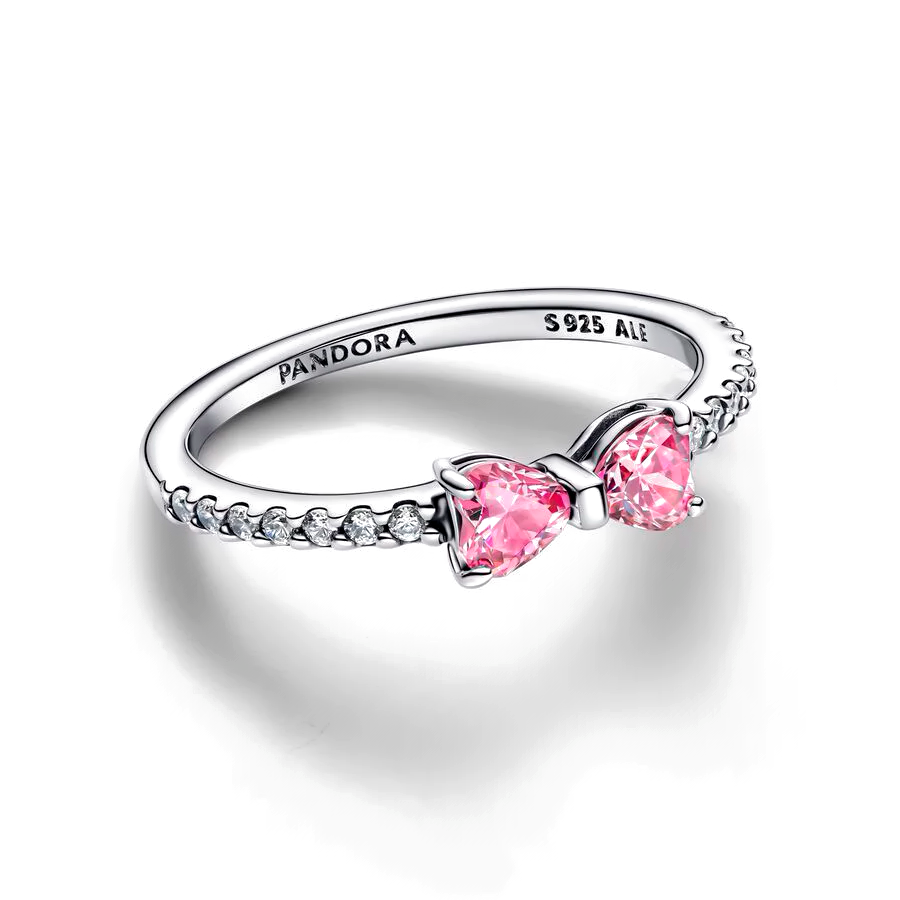 Anel - Laço Rosa Brilhante