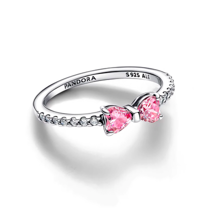 Anel - Laço Rosa Brilhante
