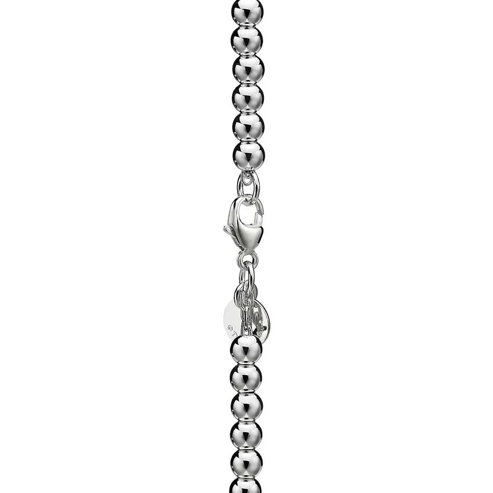 Pulseira de Contas em Prata com Diamante
