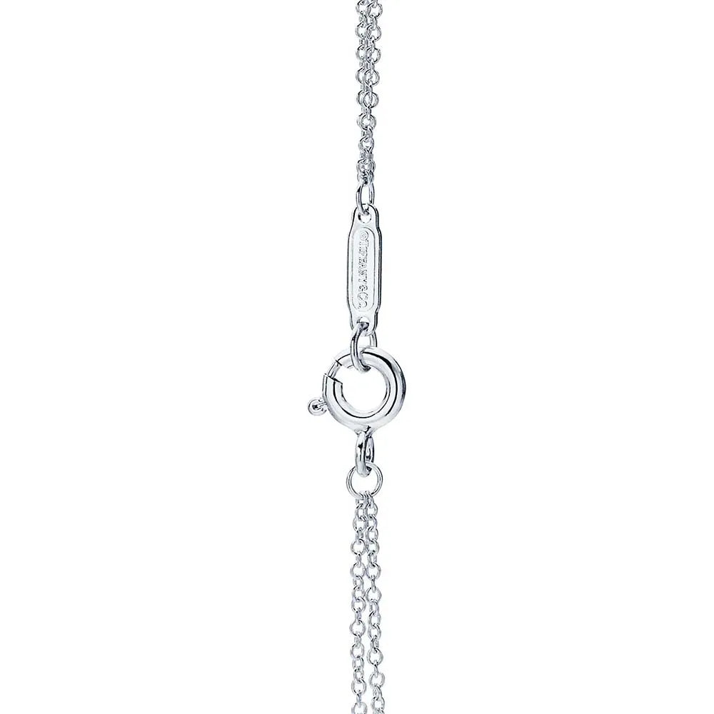 Pulseira com Coração e Corrente Dupla em Prata