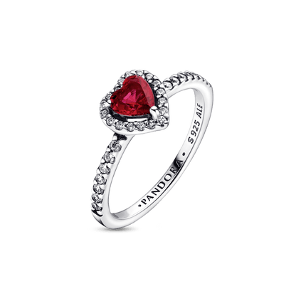 Raised Red Heart Ring