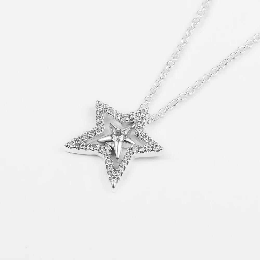 Colar Estrela Assimetrica em Pave [ENCOMENDA]