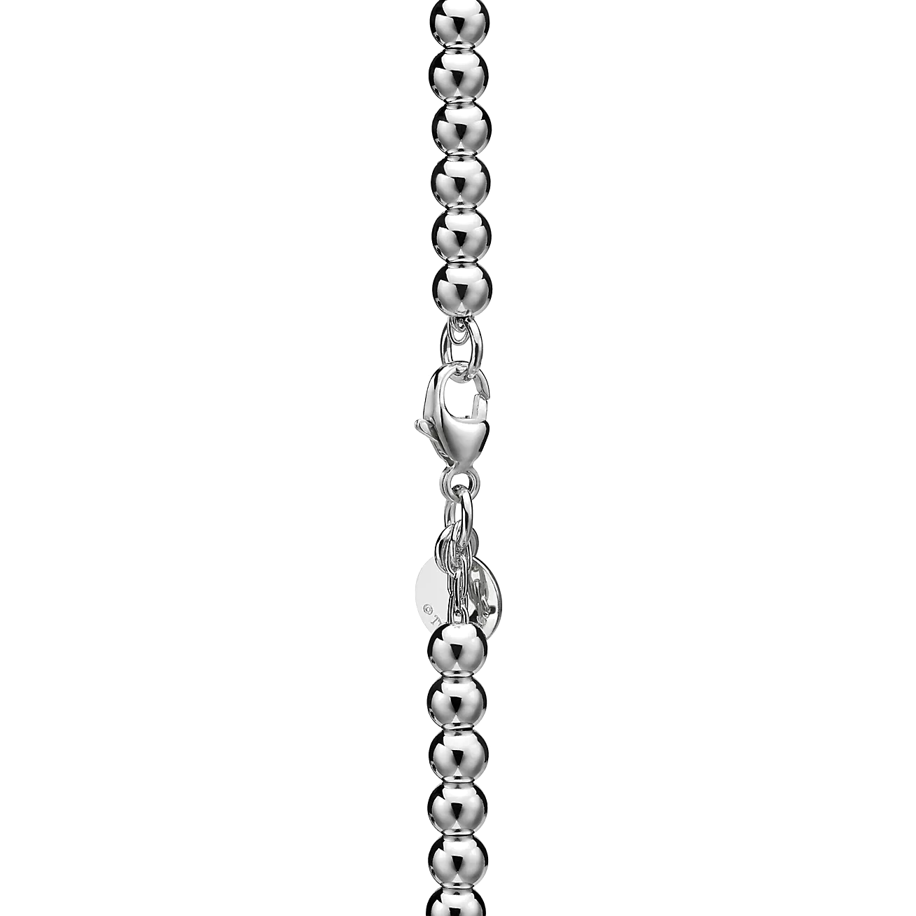 Pulseira - Contas com Pingente de Coração, Tiffany Blue (Diamante)