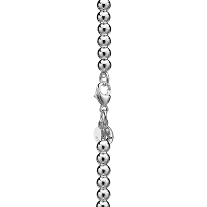 Pulseira - Contas com Pingente de Coração, Tiffany Blue (Diamante)