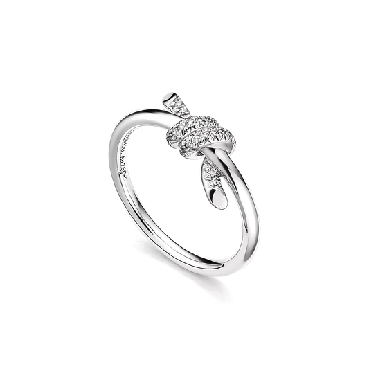 Anel - Ouro Branco com Diamantes