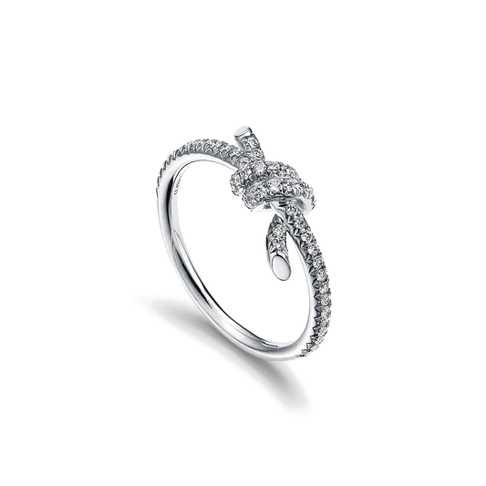 Anel - Ouro Branco com Diamantes