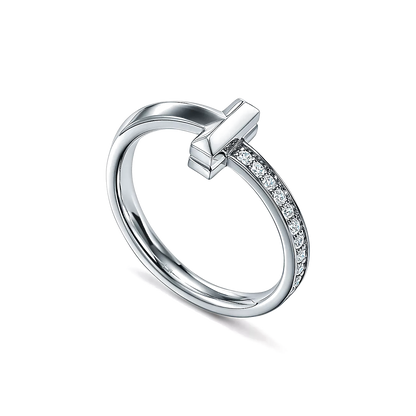 Anel - T1 Ring em Ouro Branco com Diamantes