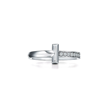 Anel - T1 Ring em Ouro Branco com Diamantes